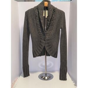 Hollister Gray Knit Long Sleeve Slim Cardigan Sweater Size Medium
